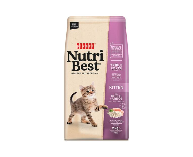Picart Nutribest Gatinho é um alimento premium formulado por nossos veterinários