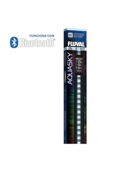 A nova geração de displays Fluval Led Aquasky 2.0 Bluetooh agora pode ser controlada e programada remotamente através do novo aplicativo FluvalSmart, sem a necessidade de equipamento adicional. Essas telas, adequadas para aquários de água doce e salgada