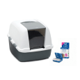 Cada caixa de areia Catit Magic Blue inclui um kit grátis. Magic Blue é um coletor de filtro não tóxico