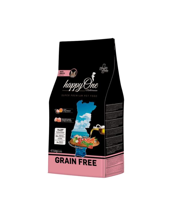 HappyOne Mediterraneum gato é um alimento super premium para gatos adultos