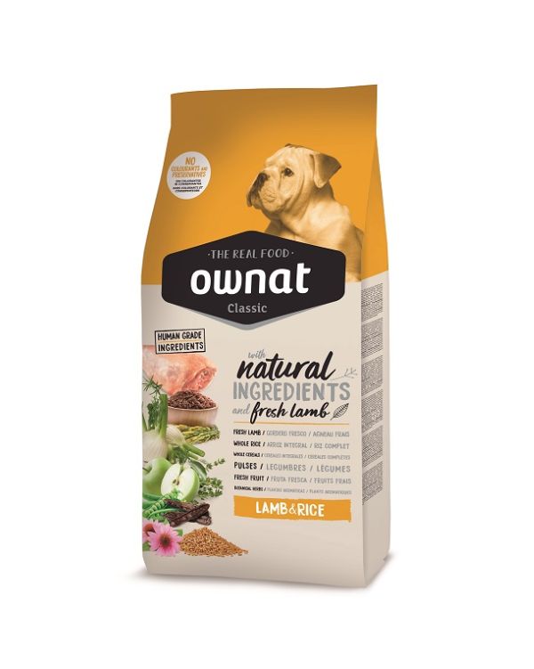 Ração Ownat Classic Cordeiro e Arroz para Cães