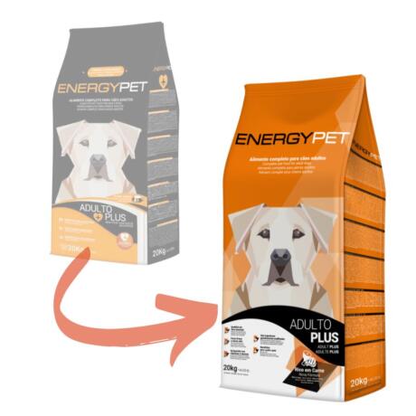 Croquetes da ração EnergyPet Dog Adulto Plus