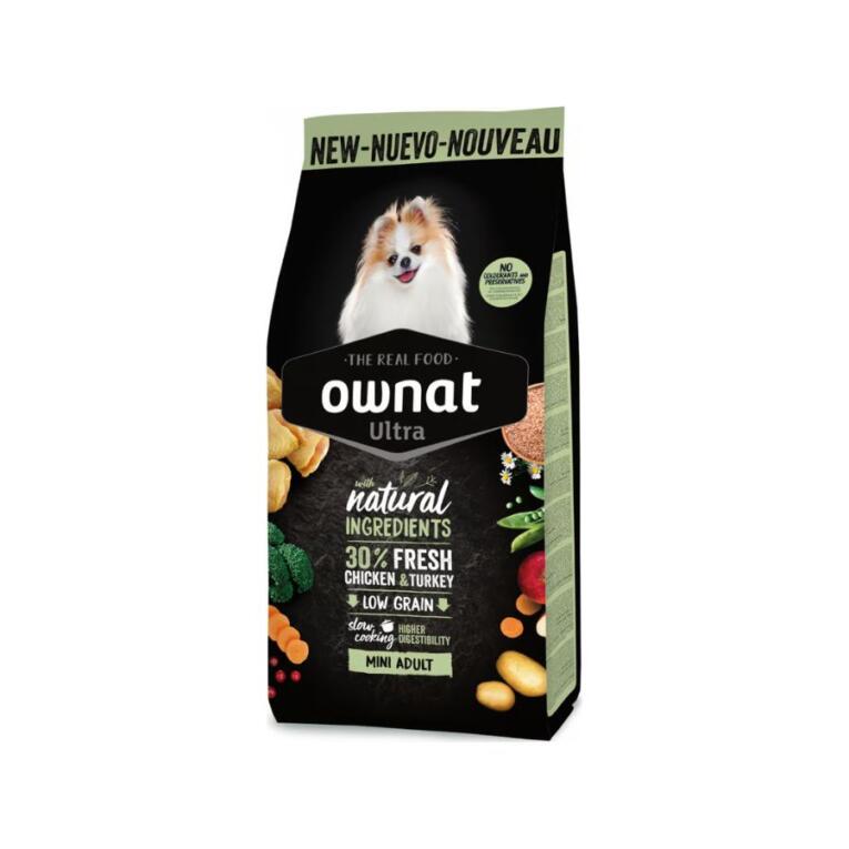 Ração Ownat Ultra Mini Adult é um alimento completo e equilibrado para cães adultos de raças pequenas.