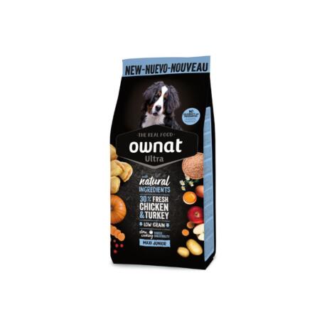 Ração Ownat Ultra Maxi Junior para cachorros de raças grandes com frango e peru
