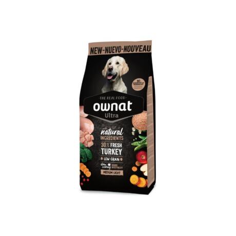 A ração Ownat Ultra Medium Light foi especialmente desenvolvida para cães adultos de porte médio com tendência para excesso de peso.