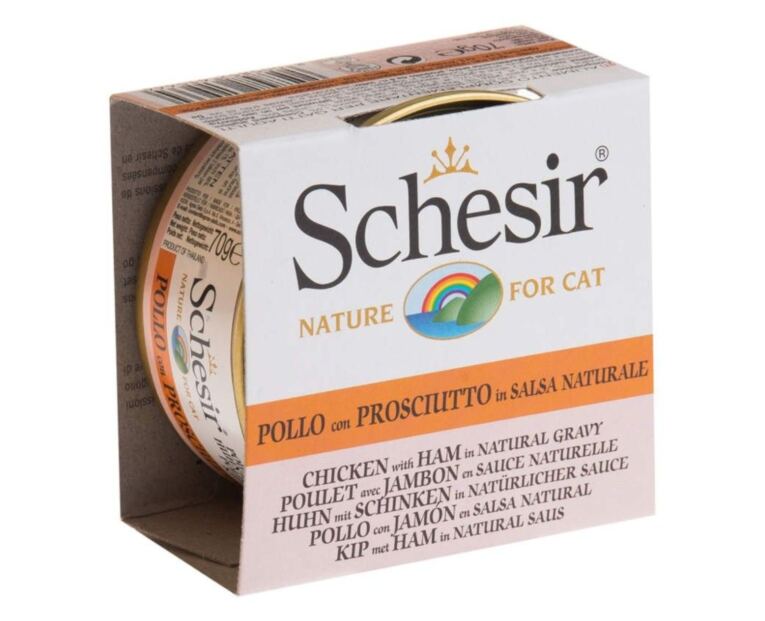 Schesir Gato Frango com Presunto em Molho Natural Lata