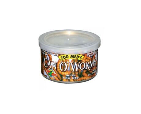 Zoo Med Can O’ Worms 35gr são réplicas (cozidas na lata) de larvas de farinha. Este processo de cozimento exclusivo trava o sabor e a frescura.