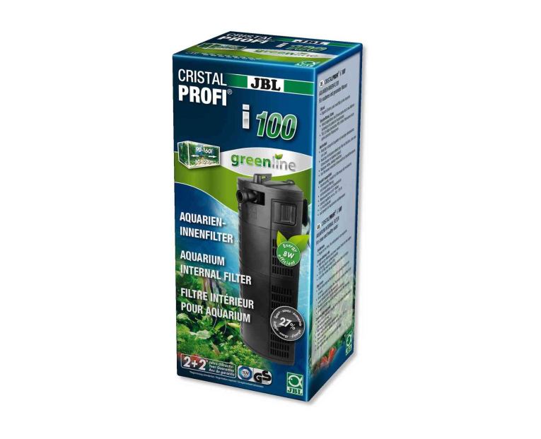 JBL ProCristal i100 é um filtro interno para aquários com um volume de 90 a 160 litros (80-100 cm) com potência de bomba regulável até 300-720 l/h ou seja, com o objetivo de uma água mais cristalina e rica em oxigénio.