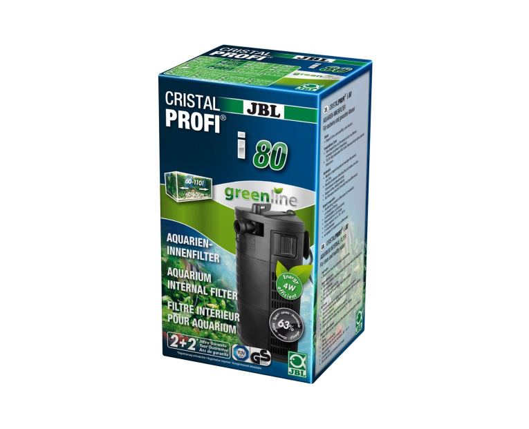 JBL ProCristal i80 é um filtro interno para aquários com um volume de 60 a 110 litros (60-80 cm) com potência de bomba regulável até 150-420 l/h ou seja, com o objetivo de uma água mais cristalina e rica em oxigénio.