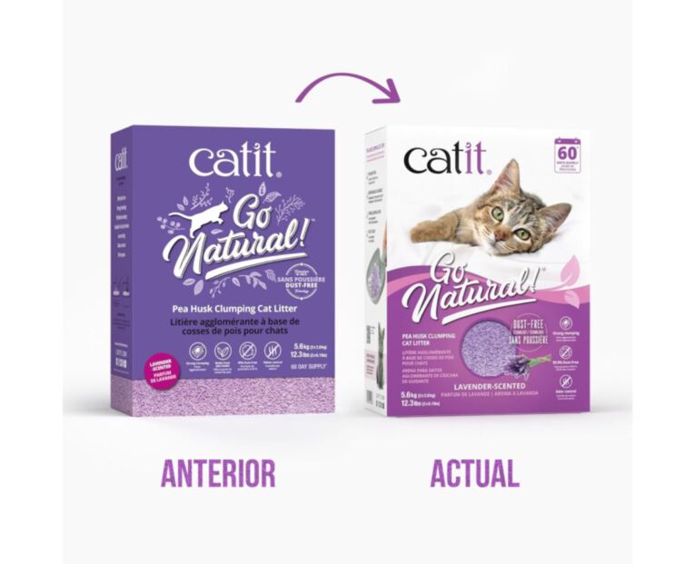 Areia GO NATURAL! Casca de Ervilha Catit lavanda