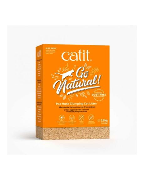 Uma Areia natural, ecológica, de produção de acordo com o meio ambiente, a Go Natural! Casca de ervilha catit.