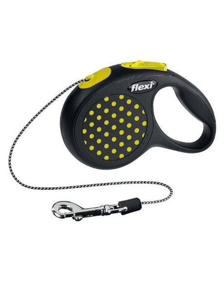 Trela Flexi Design Corda Amarela
