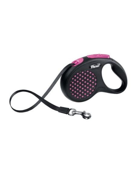 trela flexi rosa