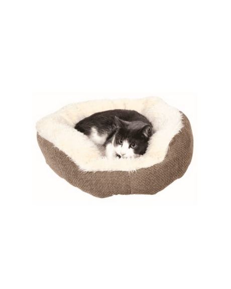 cama redonda yuna com gato