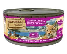 Natural Greatness Coelho e Pato com Cenouras e Sementes de Funcho 185g alimento húmido para gatos.