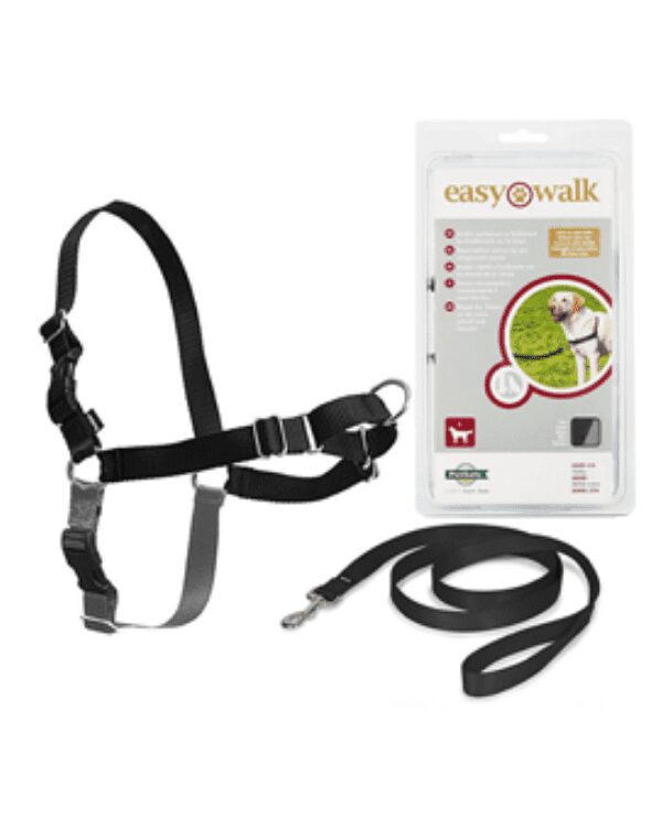 Nayeco Easy Walk Harness Black é um peitoral com trela indicado para cães.