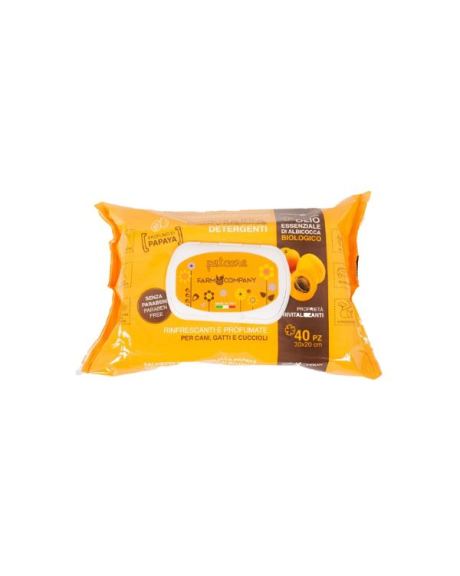 Toalhitas Farm Company com óleo biológico de damasco e papaia