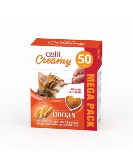 Catit Creamy Snack Cremoso Frango 50 unidades
