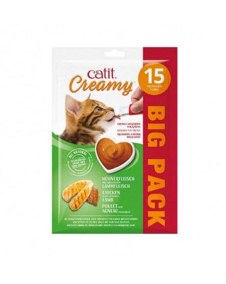 Catit Creamy Snack Cremoso Frango / Cordeiro - 15 unidades