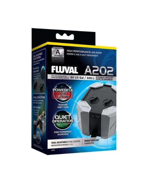 A Bomba de Ar Fluval Série A projetada para melhorar a circulação de água. Mas também os níveis de oxigênio essenciais para peixes, plantas, corais e bactérias benéficos.