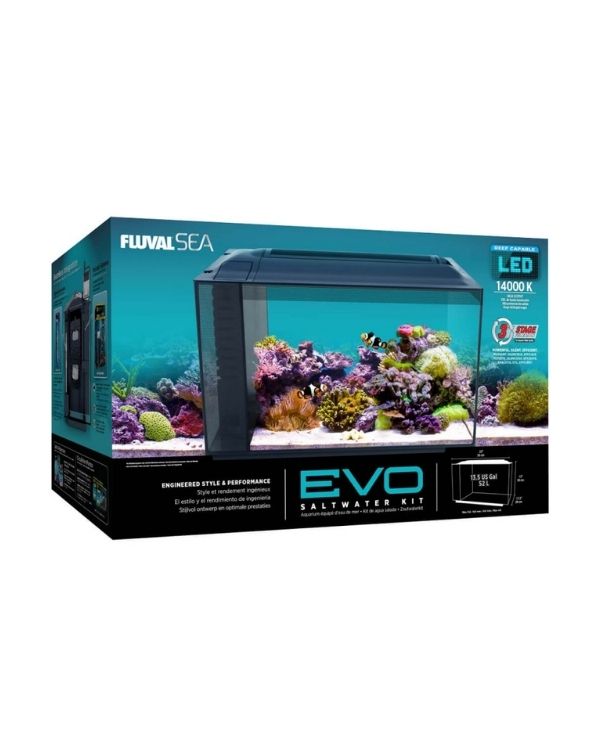 O Aquário Marino Fluval Evo inclui iluminação LED amigável ao recife