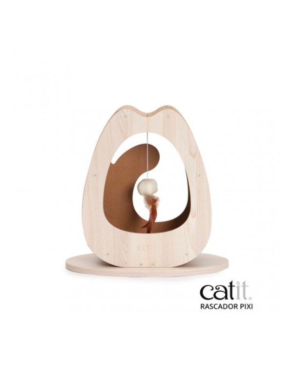O Arranhador Catit Pixi é um combinando cores neutras e delicados traços felinos.