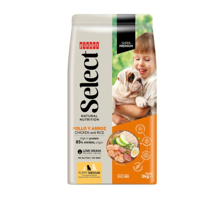 Picart Select Puppy Medium de frango e arroz para cachorro médio