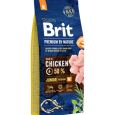 Ração Brit Premium by Nature Junior Medium sabor a frango para cães jovens de raças médias