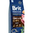 Ração Brit Premium by Nature Light Turkey & Oat para cães adultos light
