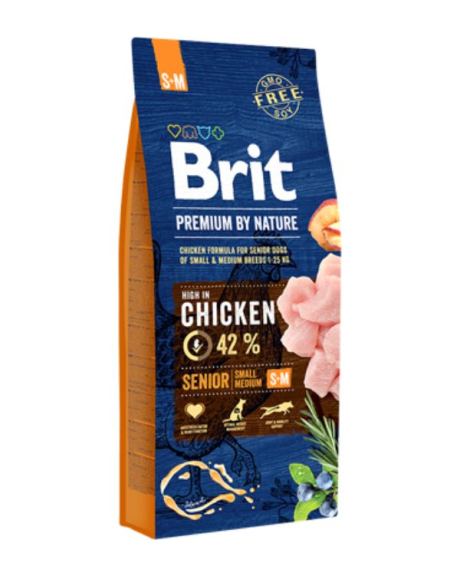 Ração Brit Premium by Nature Senior Small & Medium para cães sénior (pequenas e médias raças)