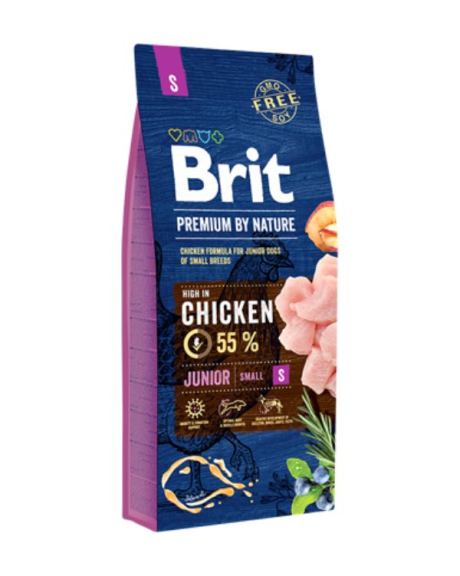 Ração Brit Premium by Nature Junior Small para filhotes de raças pequenas sabor frango