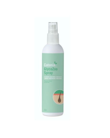 Cutania Glycozoo Spray é um spray dermatológico com ação secante e efeito queratolítico, lipolítico e desodorizante para cães, gatos e cavalos.