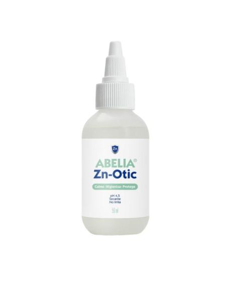Abelia Zn-Otic é uma solução aquosa de Ácido Bórico, Gluconato de Zinco, Lisina e Taurina, de ação antimicrobiana, antipruriginosa