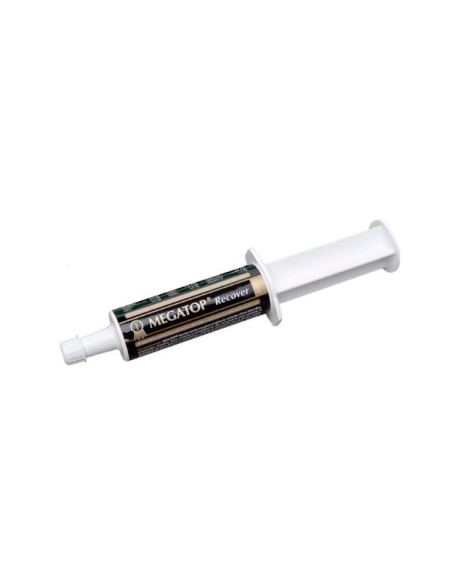 Megatop Recover é um suplemento rico em aminoácidos, minerais e vitaminas especialmente concebido para cães desportivos e de trabalho para repor os nutrientes perdidos após exercício excessivo ou calor extremo.