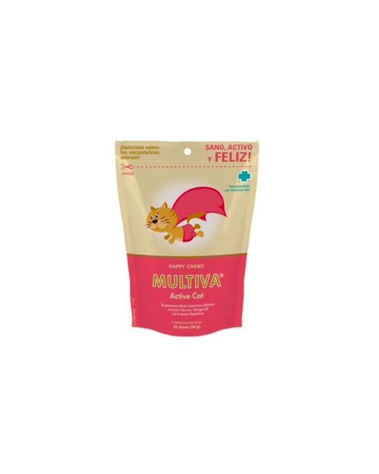 Snaks Multiva Active Cat é um multivitamínico mais completo preferido pelos gatos.