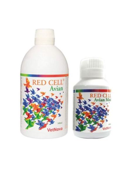 Red Cell Avian é um suplemento multivitamínico e multimineral completo e equilibrado com 21 ingredientes ricos em ferro, cobre e vitaminas dos grupos B, K e E em formato líquido altamente palatável.