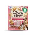 Churu Creamy Bites Cão feito com ingredientes saudáveis e de confiança. Duas texturas, portanto, cada mordida em forma de travesseiro começa com uma pasta de frango assada macia, sem grãos, conservantes, carragenina ou cores artificiais. Depois, o centro cheio com o delicioso recheio de Churu da Inaba.
