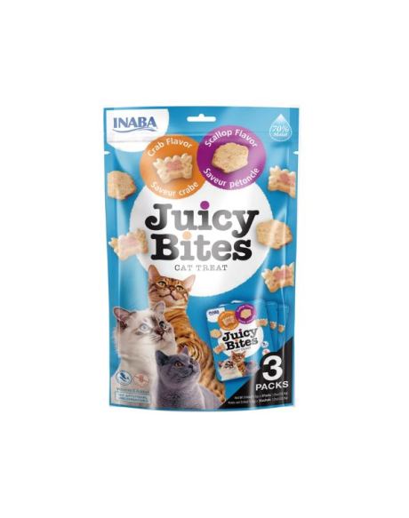 Churu Juicy Bites são pedaços divertidos de frango e frutos do mar, húmidos, suculentos e incrivelmente saborosos.