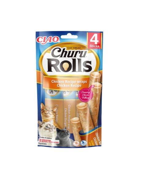 Churu Rolls, um delicioso frango ou atum suculento em forma de palito recheado com este cremoso e irresistível purê Churu