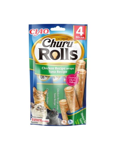 Churu Rolls, um delicioso frango ou atum suculento em forma de palito recheado com este cremoso e irresistível purê Churu