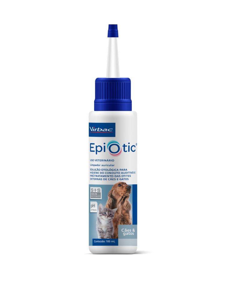 O Epiotic Limpador Auricular é usado para a limpeza rotineira de ouvidos em cães e gatos para manter o canal auditivo saudável, removendo crostas e excesso de cerúmen.