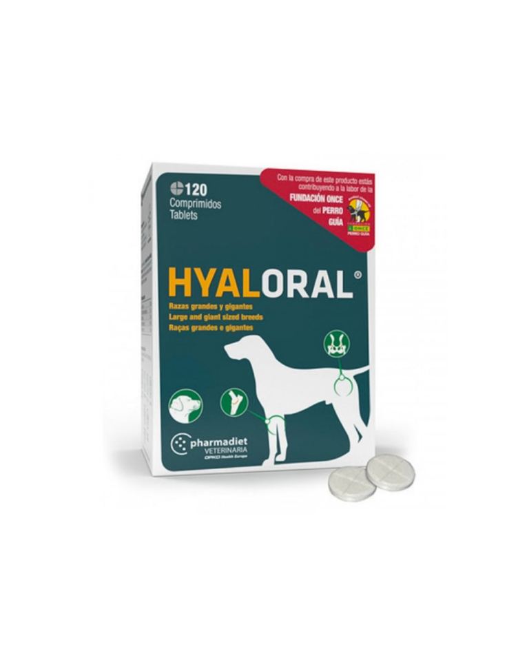 Hyaloral Comprimidos - Cães Grandes e Gigantes é um suplemento alimentar condroprotetor em formato comprimido, ou seja, regenera a cartilagem, fortalece as articulações e ligamentos .
