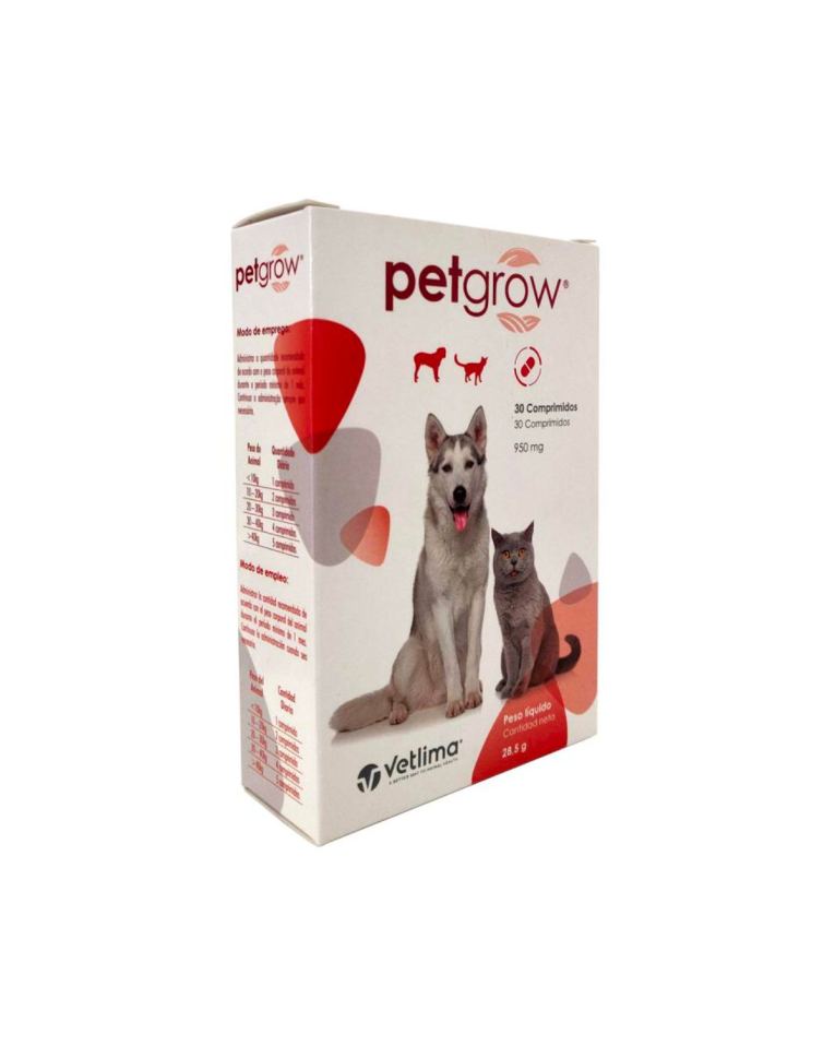 Petgrow é um alimento complementar que se caracteriza por ser um multivitamínico com minerais.