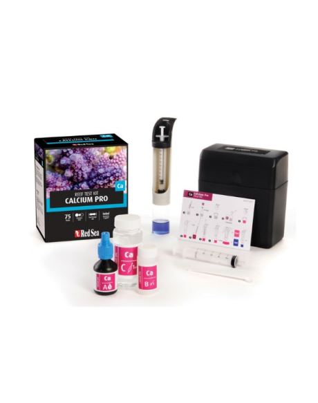 Red Sea Calcium Pro – titration Test Kit (75 testes) do Mar Vermelho é um teste avançado de titulação de cálcio. Portanto, mede o nível de cálcio no seu aquário de recife com uma precisão excepcionalmente alta de 5 ppm.  