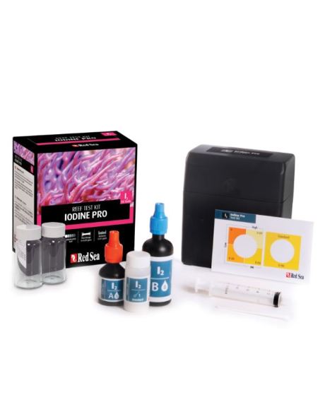 O Red Sea Iodine Pro (I2) kit de teste de recife de iodo Pro do Mar Vermelho é um teste exclusivo.