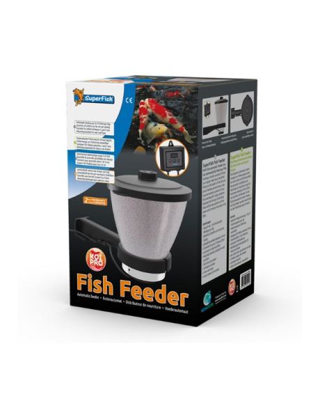 Com o Alimentador Automático Superfish Koi Pro, pode alimentar os seus peixes diariamente, mesmo estando ausente de casa.