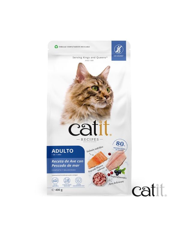 Receita Catit Aves com Peixe Gatos Adultos é a receita diária ideal de dieta para um gato adulto.