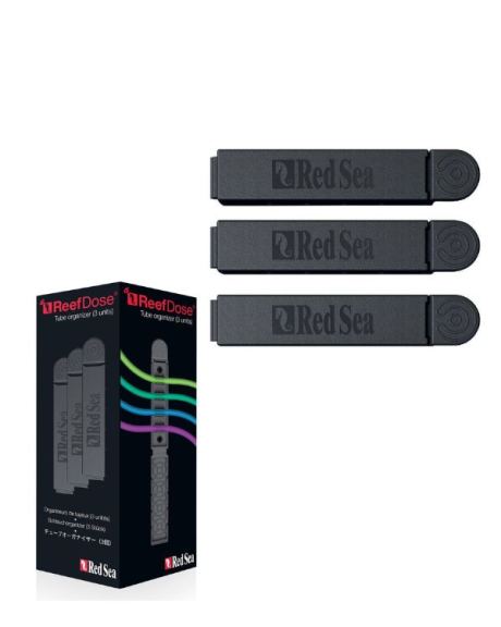 Os ReefDose Tube Organizer Clips (3 unidades) Red Sea também são um bônus real, permitindo que prenda os tubos ao longo do caminho da sua recife até o ponto de dosagem no aquário.
