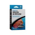 Seachem Multitest Nitrito/Nitrato mede nitrito em menos de 0,1 mg/L e nitrato em menos de 0,2 mg/L em água doce ou salgada.