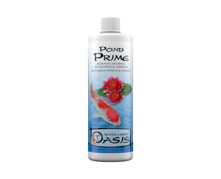 Seachem Pond Prime é um condicionador completo que remove cloro, cloramina e desintoxica amônia e nitrito.